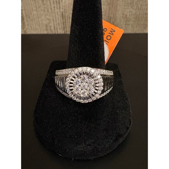 None and/or Unknown Other - Sz. 11 - Mens 3ct. Moissanite 925 Stamped Silver Ring